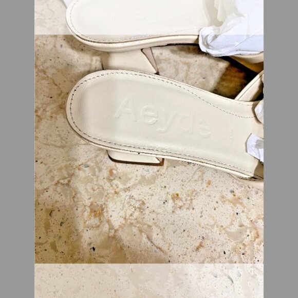 Aeyde NIB ALE Metallic Mule Sandals (Orig.$480) w/tax (Size 7B/37EU) Color-Cream - Picture 7 of 8